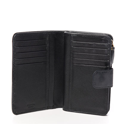 Prada Saffiano Metal Compact Wallet Black 4 of 7