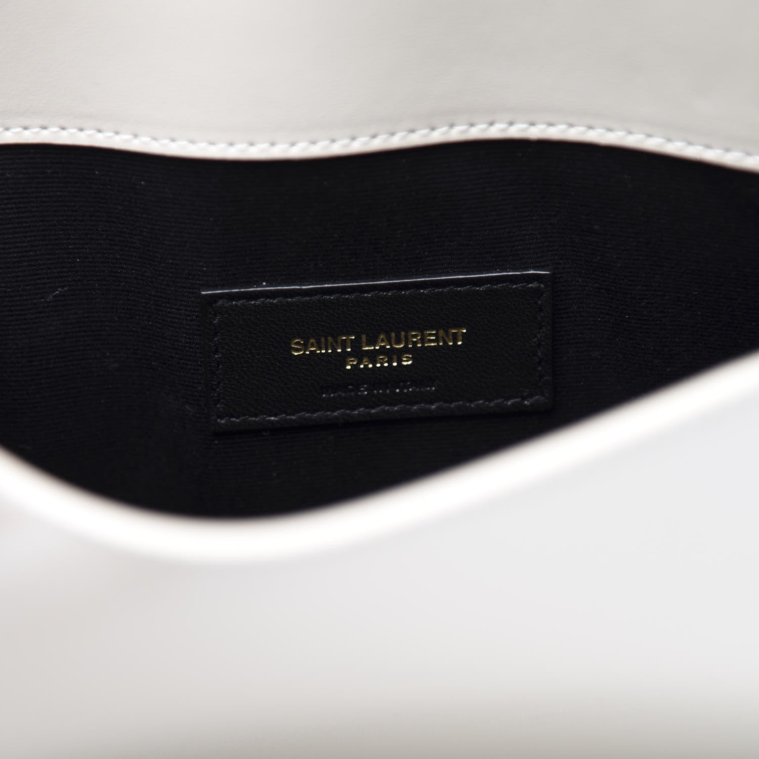 Saint Laurent Smooth Shiny Calfskin Monogram Uptown Pouch White 7 of 10