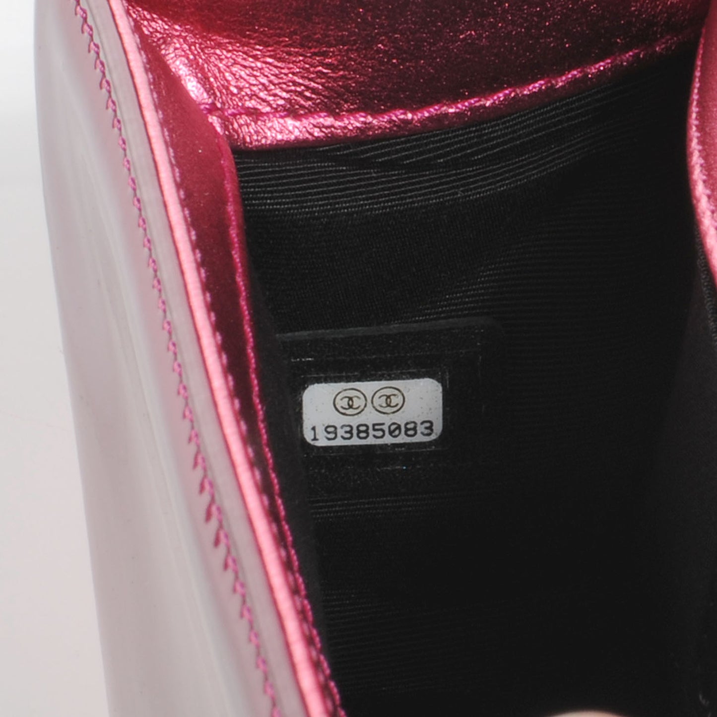 Metallic Patent Calfskin Quilted Small Boy Flap Pink
