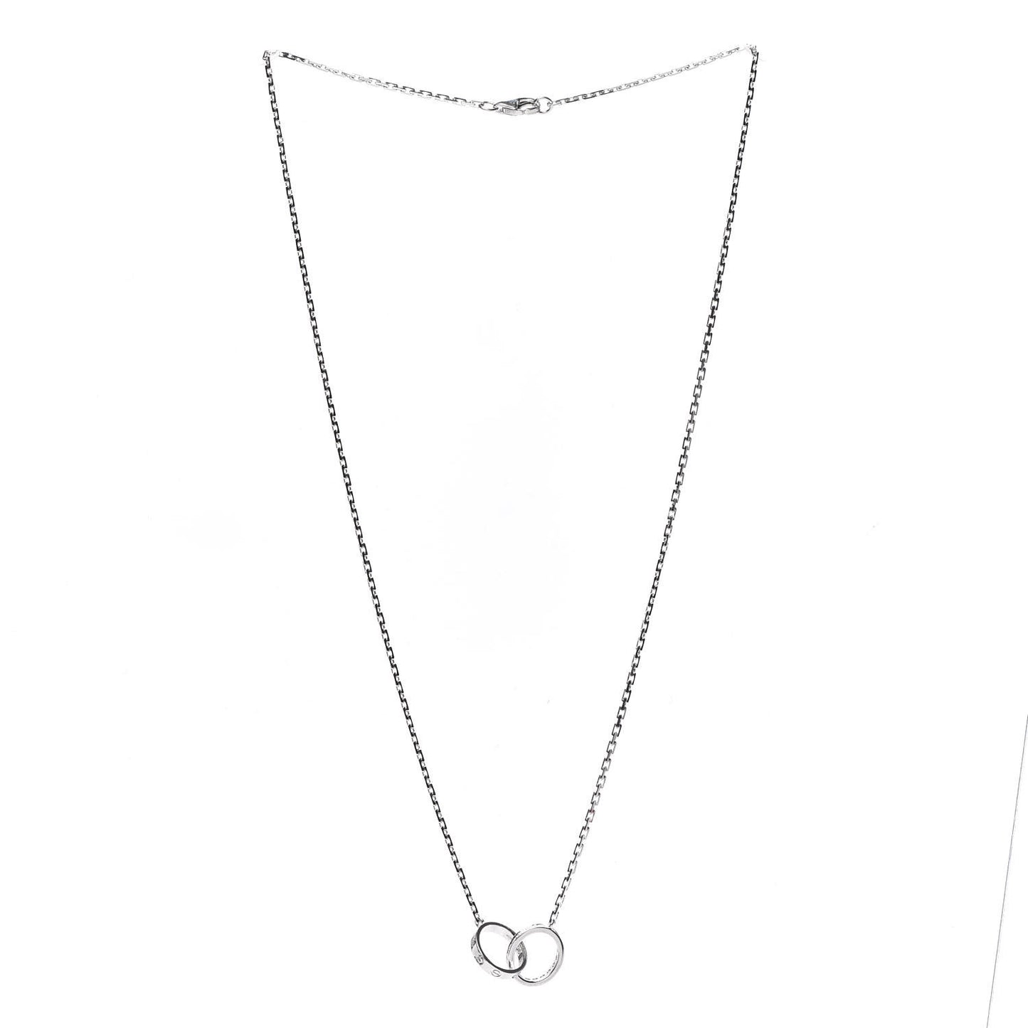 18K White Gold Diamond Interlocking LOVE Necklace