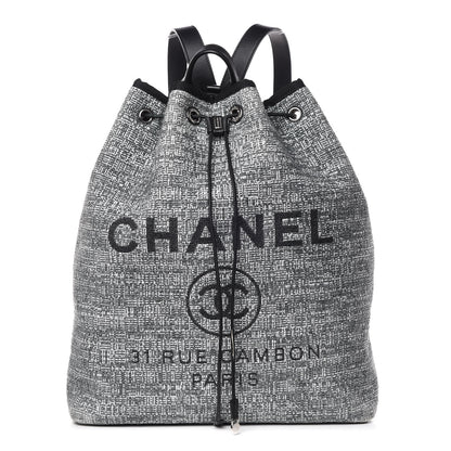 Chanel Canvas Large Deauville Backpack Charcoal 1 of 11