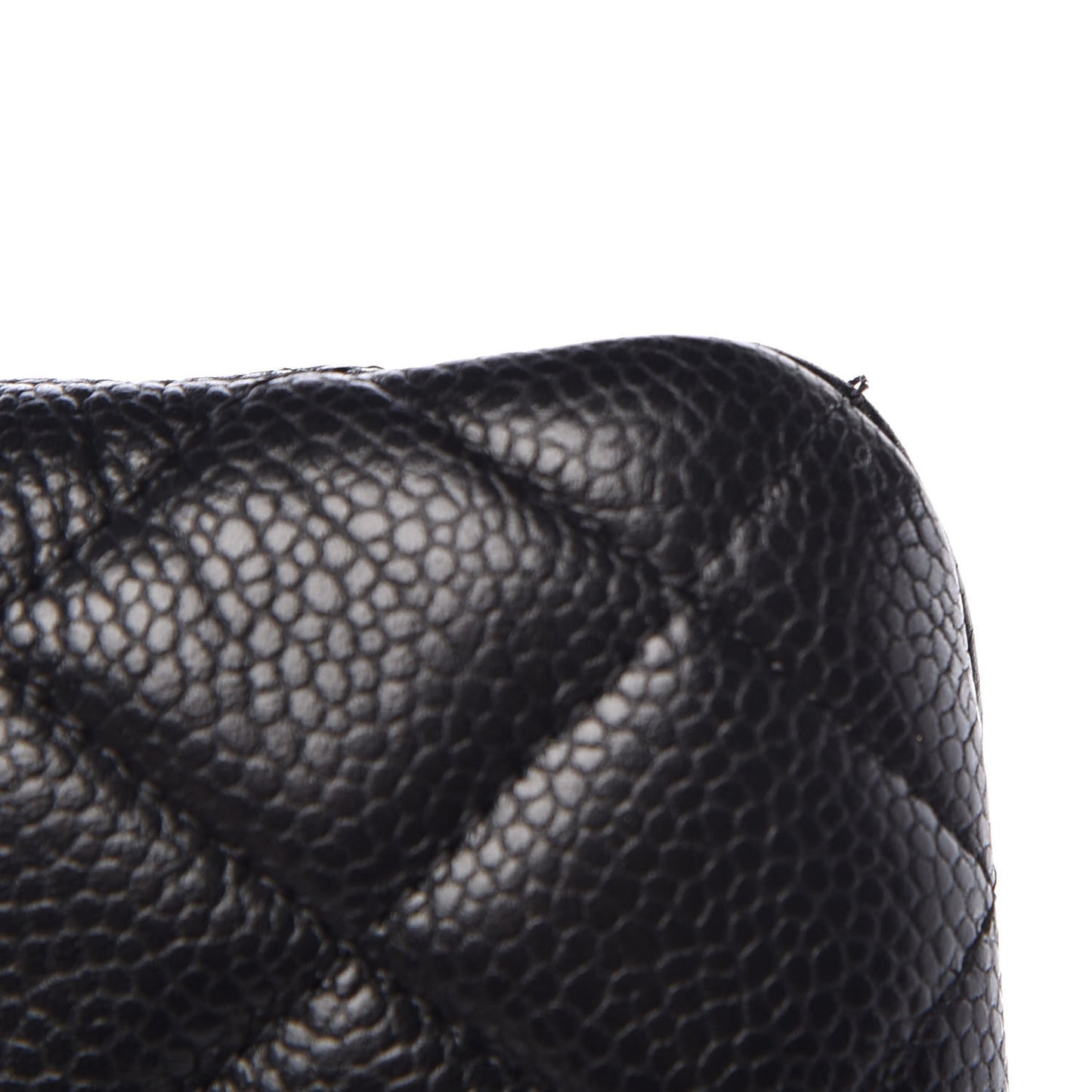 Caviar Quilted Large Cosmetic Case Black