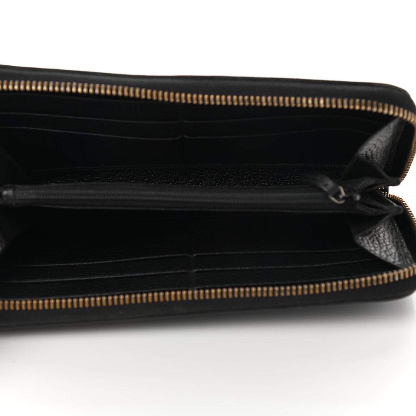 Dollar Calfskin GG Zip Around Wallet Black