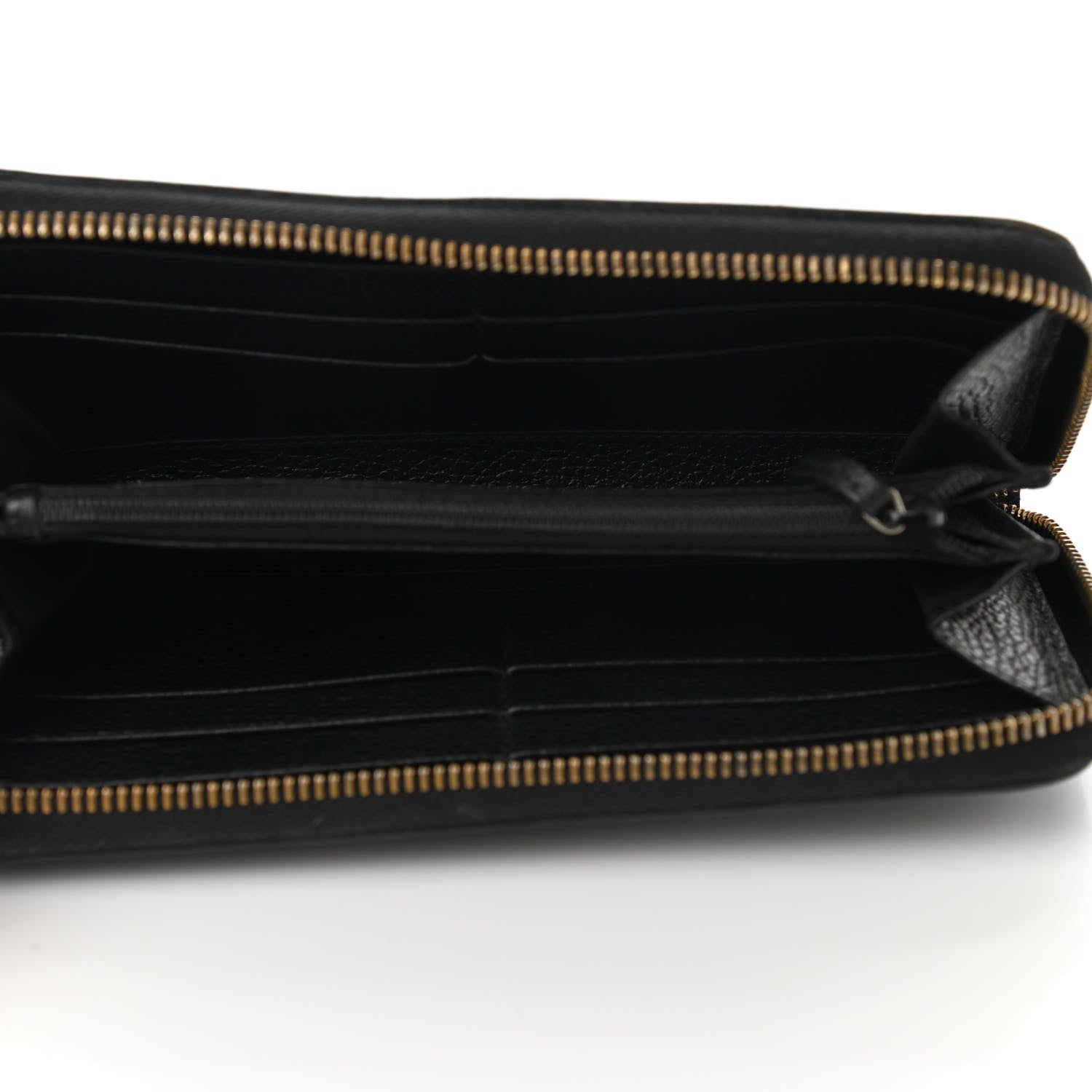 Gucci Dollar Calfskin GG Zip Around Wallet Black 5 of 8