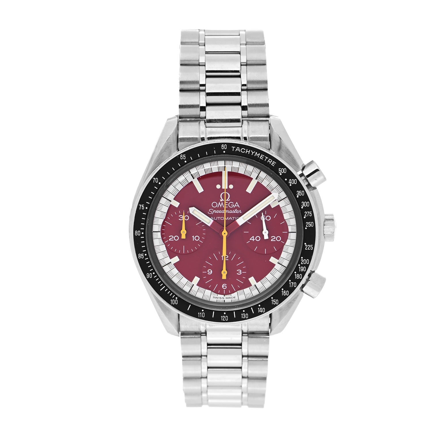 Omega Stainless Steel 39mm Speedmaster Chronograph Automatic Watch Red 3510.61.00 1 of 4
