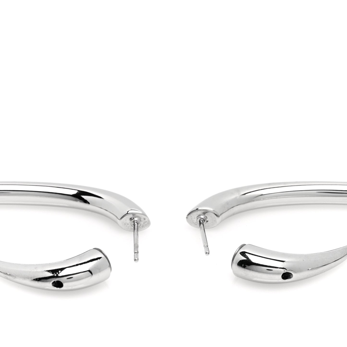 Metal Large Pointed Hoop Earrings Silver