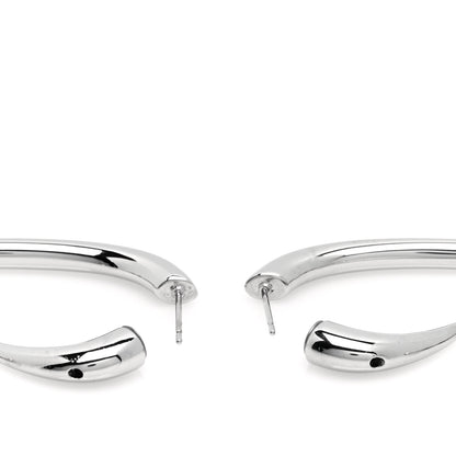 Saint Laurent Metal Large Pointed Hoop Earrings Silver 3 of 4