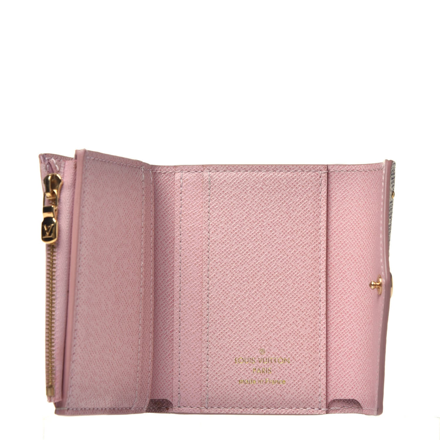 Louis Vuitton Damier Azur Studded Zoe Wallet Rose Ballerine 5 of 7