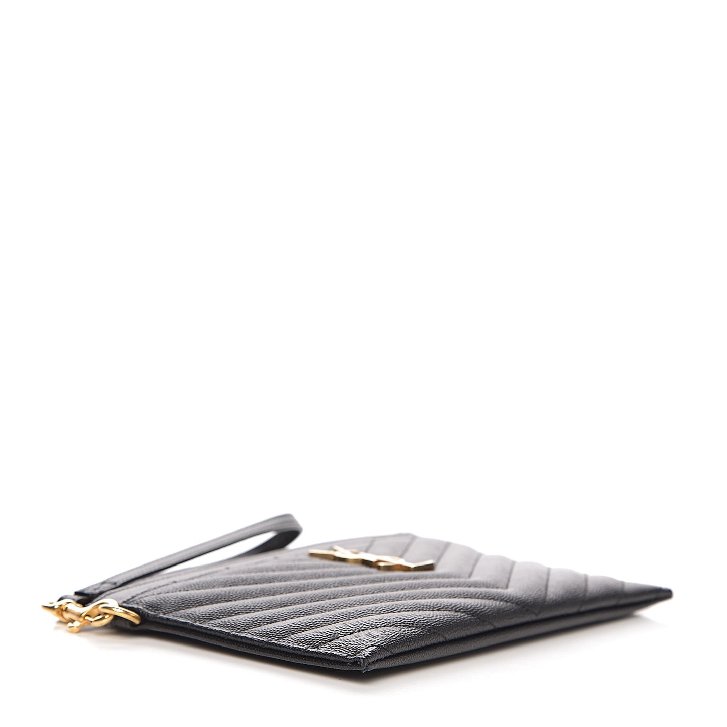 Grain De Poudre Chevron Monogram Bill Pouch Black