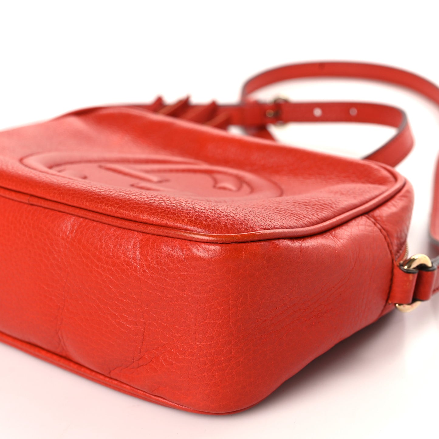 Pebbled Calfskin Small Soho Disco Bag Sun Orange