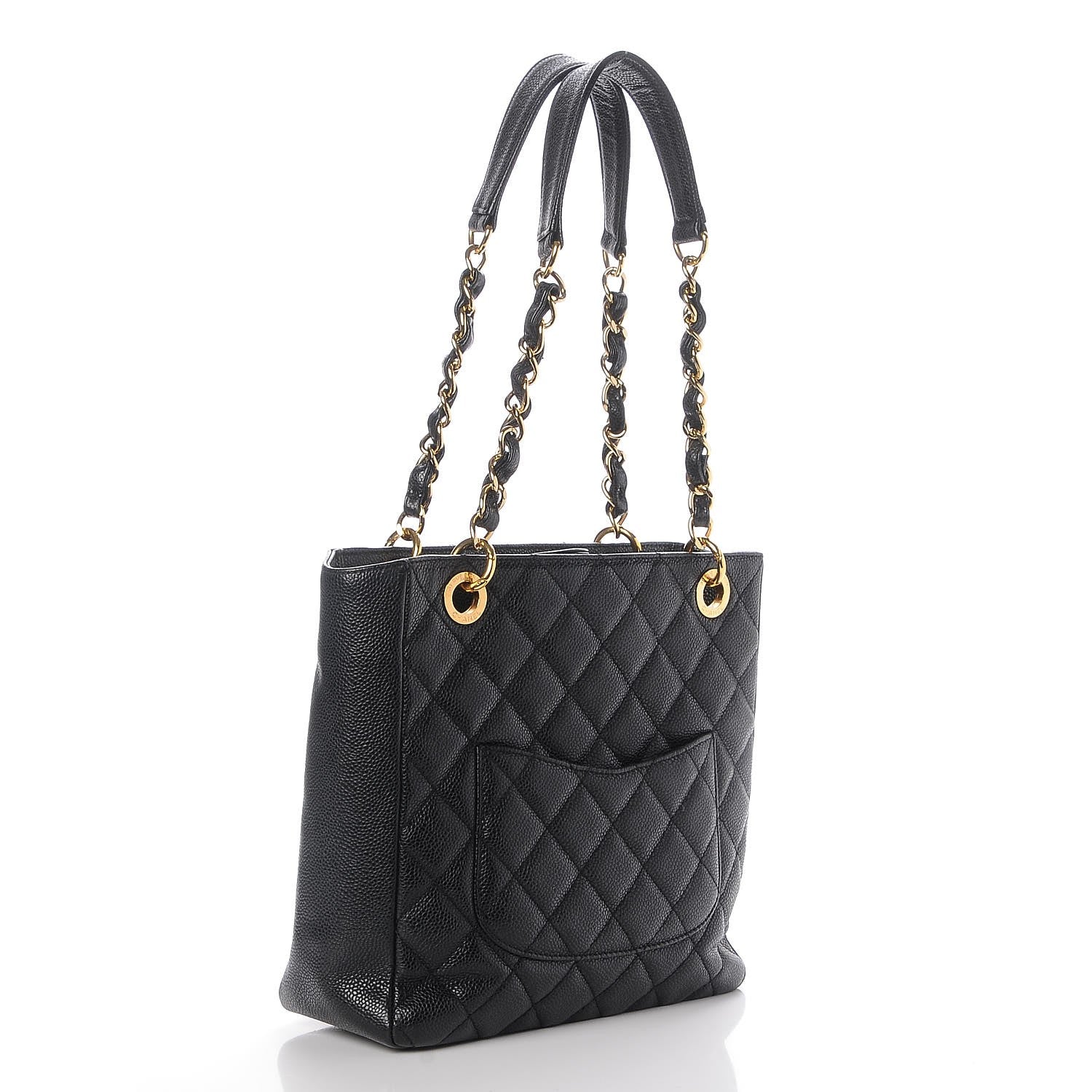 Chanel Caviar Quilted Petit Shopping Tote PST Black 3 of 8