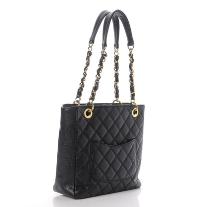 Chanel Caviar Quilted Petit Shopping Tote PST Black 3 of 8