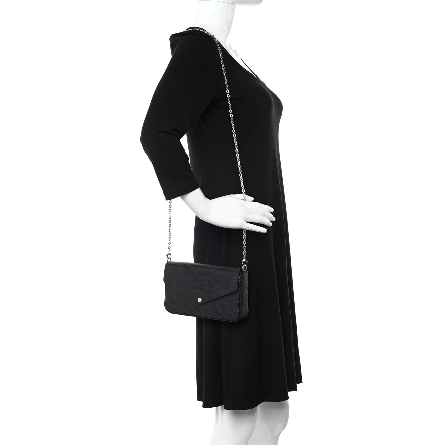 Louis Vuitton Epi Pochette Felicie Black 2 of 10