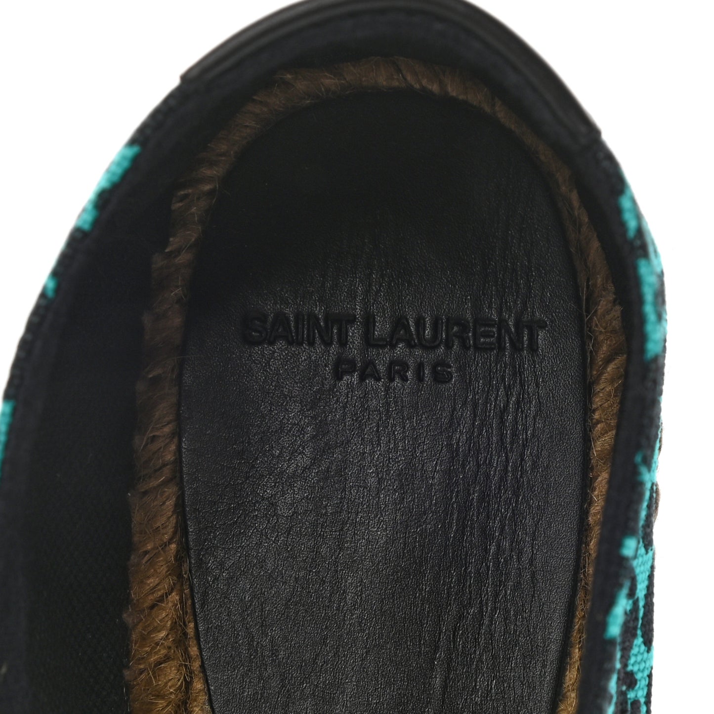 Canvas Leopard Print Espadrilles 37.5 Aqua Black