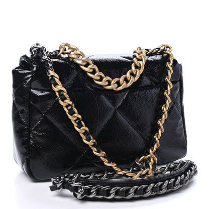 Chanel Shiny Crumpled Calfskin Quilted Medium Chanel 19 Flap Black 2 of 4