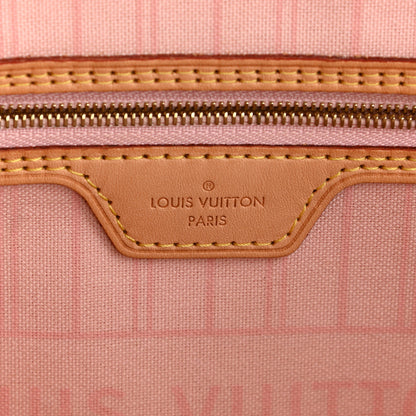 Louis Vuitton Damier Azur Neverfull MM Rose Ballerine 6 of 10