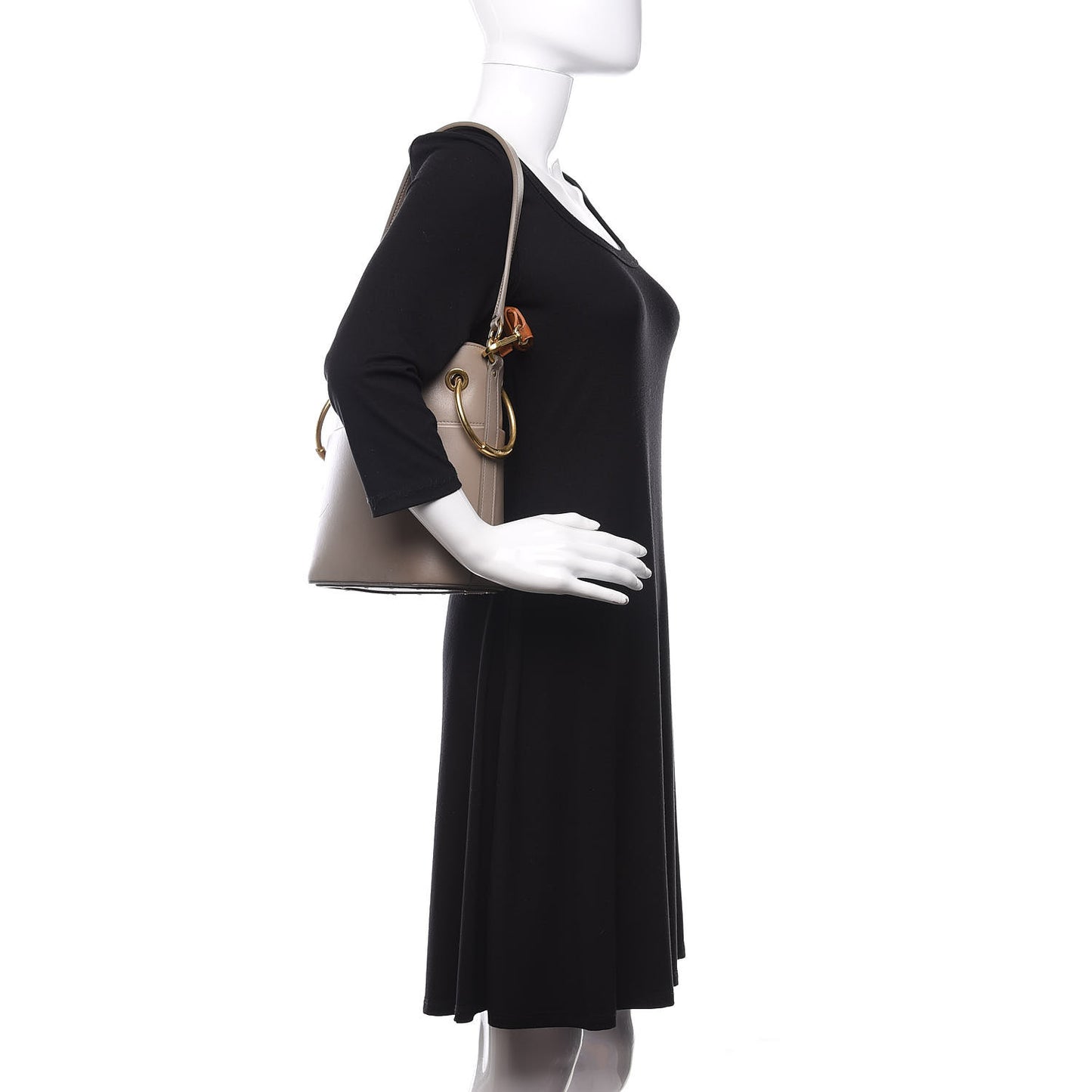 Smooth Calfskin Small Roy Bucket Bag Motty Grey