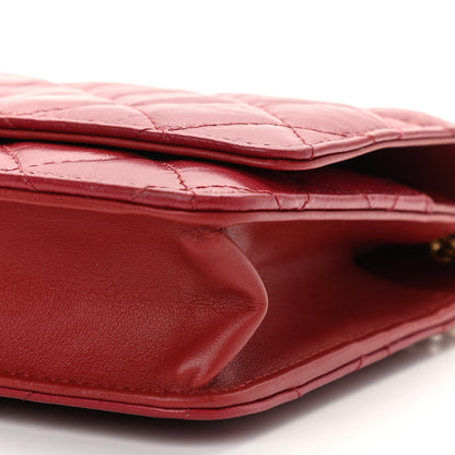 Chanel Aged Calfskin Quilted Reissue Wallet On Chain WOC Red 11 of 12