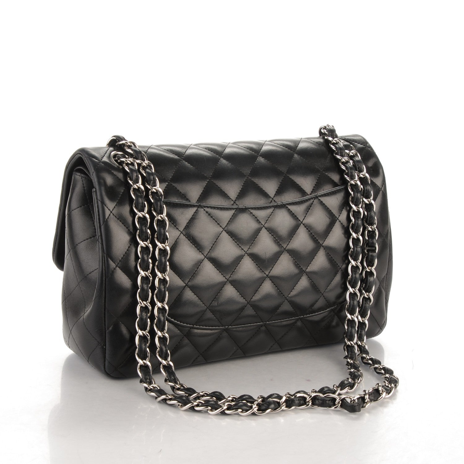 Chanel Lambskin Quilted Jumbo Double Flap Black 3 of 8