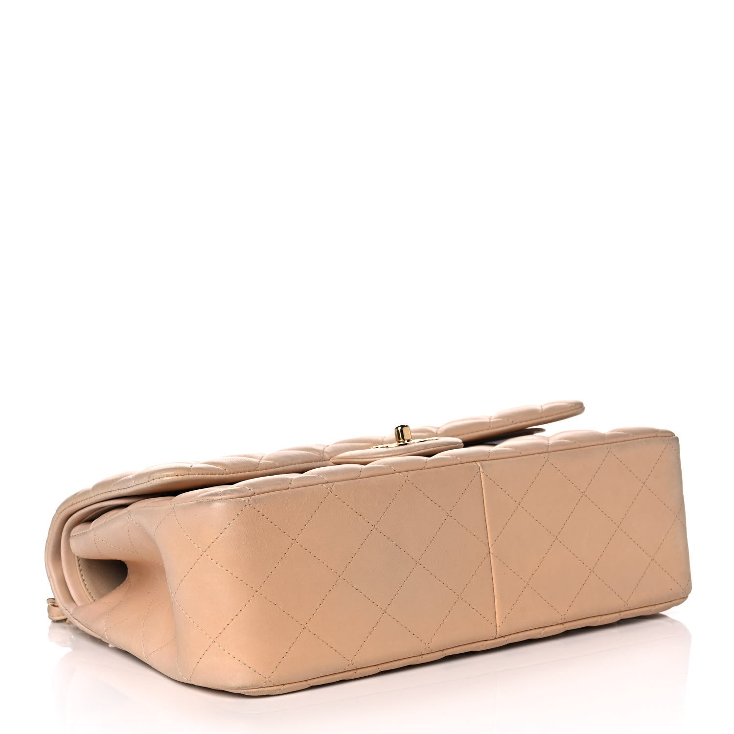 Chanel Lambskin Quilted Jumbo Double Flap Beige Clair 4 of 11