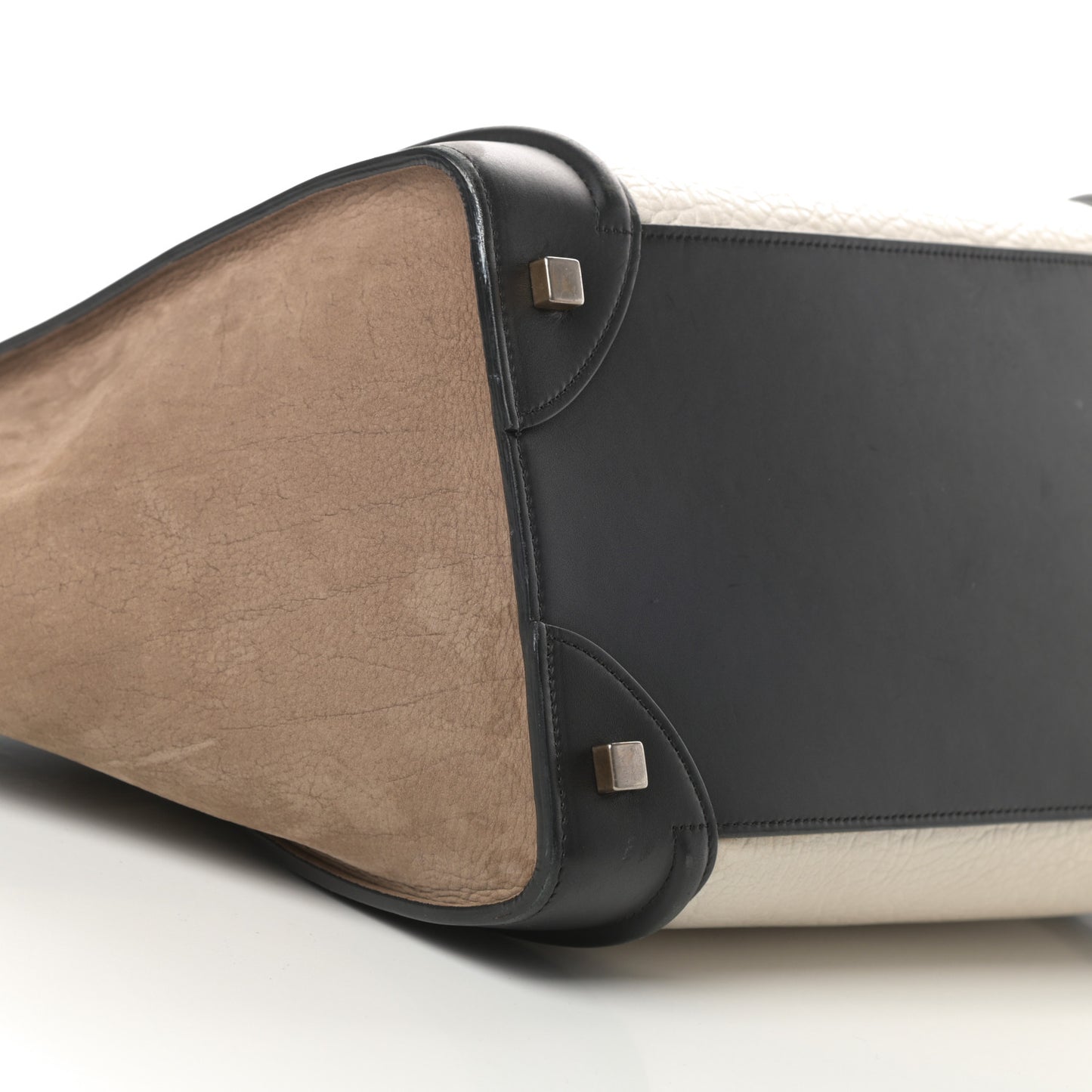 Bullhide Calfskin Suede Mini Tri-Color Luggage White
