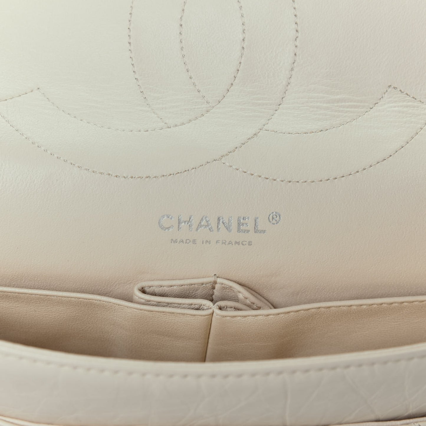 Aged Calfskin Quilted 2.55 Reissue 227 Flap Light Beige