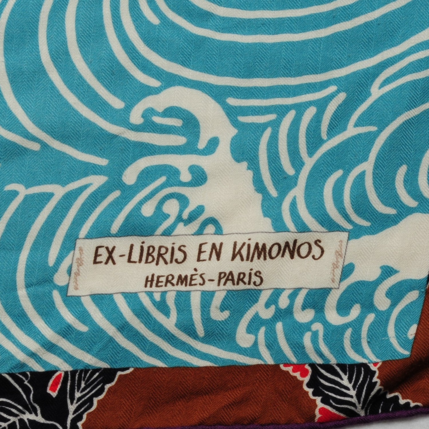 Hermes Cashmere Silk Ex Libris En Monogram Kimonos Shawl 140 5 of 6