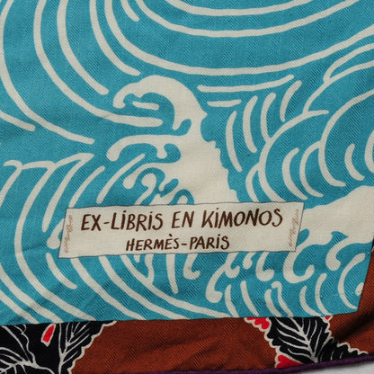 Hermes Cashmere Silk Ex Libris En Monogram Kimonos Shawl 140 5 of 6