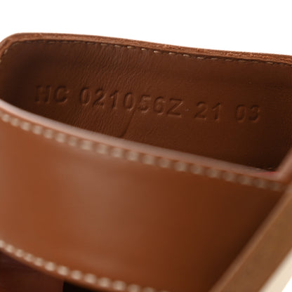 Hermes Box Calfskin Oran Sandals 37.5 Gold 6 of 6