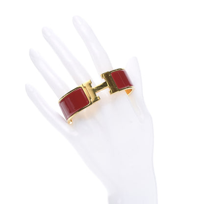 Hermes Enamel Wide Clic Clac H Bracelet GM Red 2 of 5