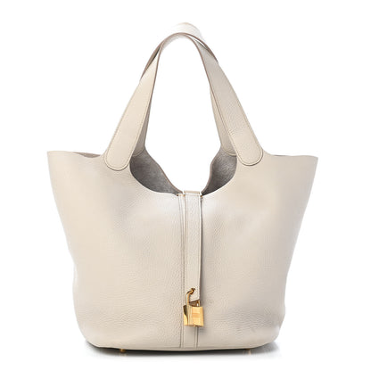 Hermes Taurillon Clemence Picotin Lock 26 GM Craie 1 of 9