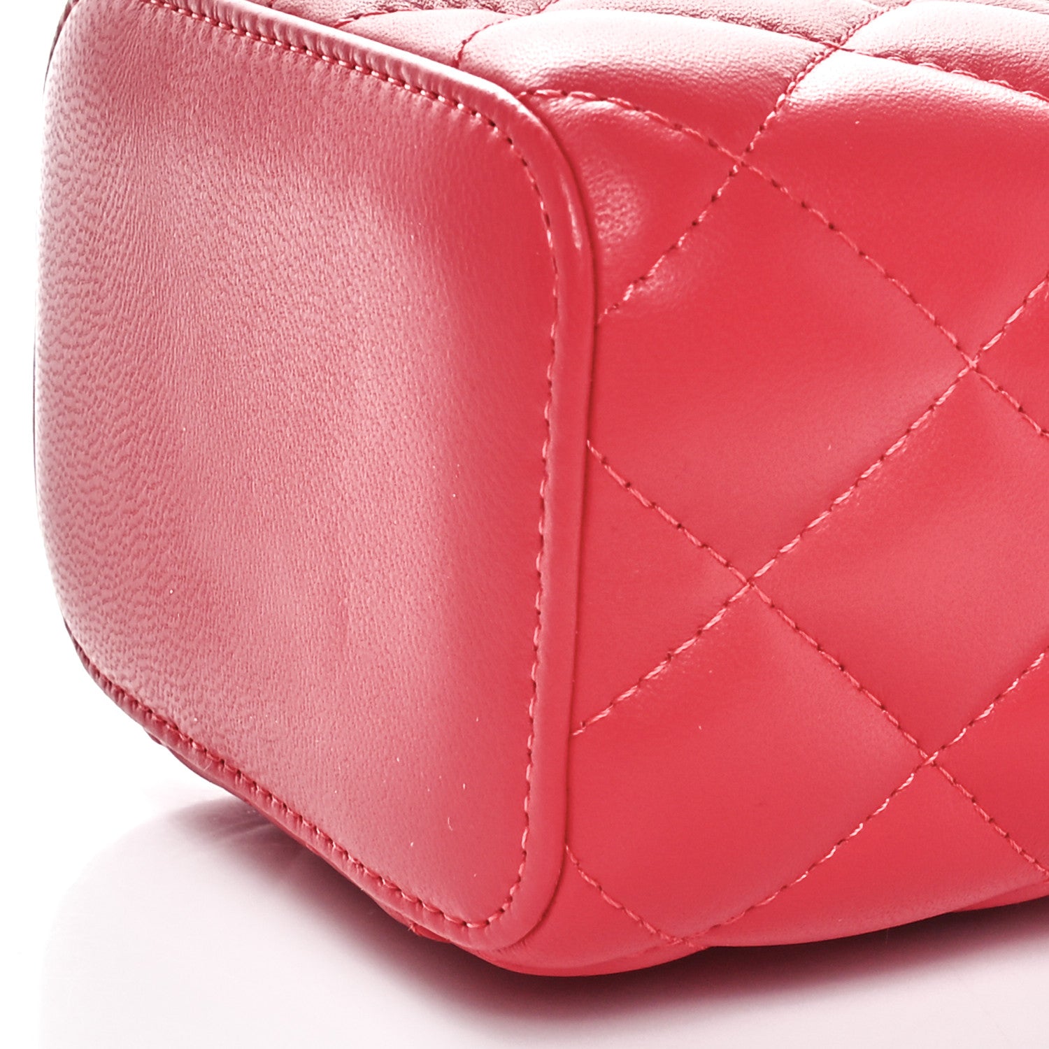 Chanel Lambskin Quilted Pearl Crush Mini Vanity Case With Chain Red 10 of 11