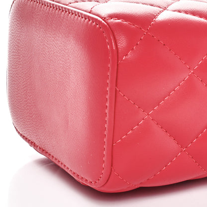 Chanel Lambskin Quilted Pearl Crush Mini Vanity Case With Chain Red 10 of 11