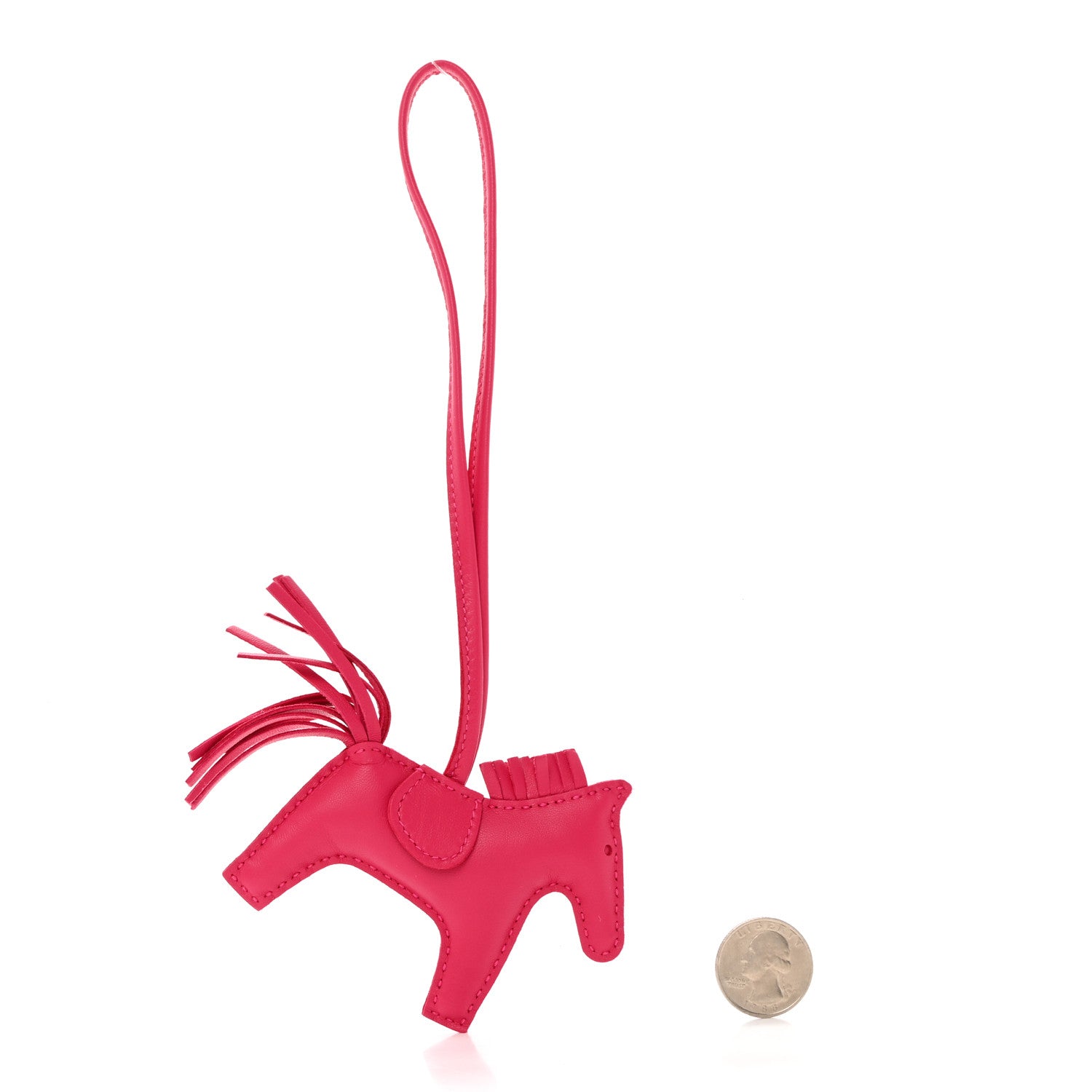 Hermes Milo Lambskin Grigri Rodeo Horse Bag Charm PM Rose Mexico 2 of 5
