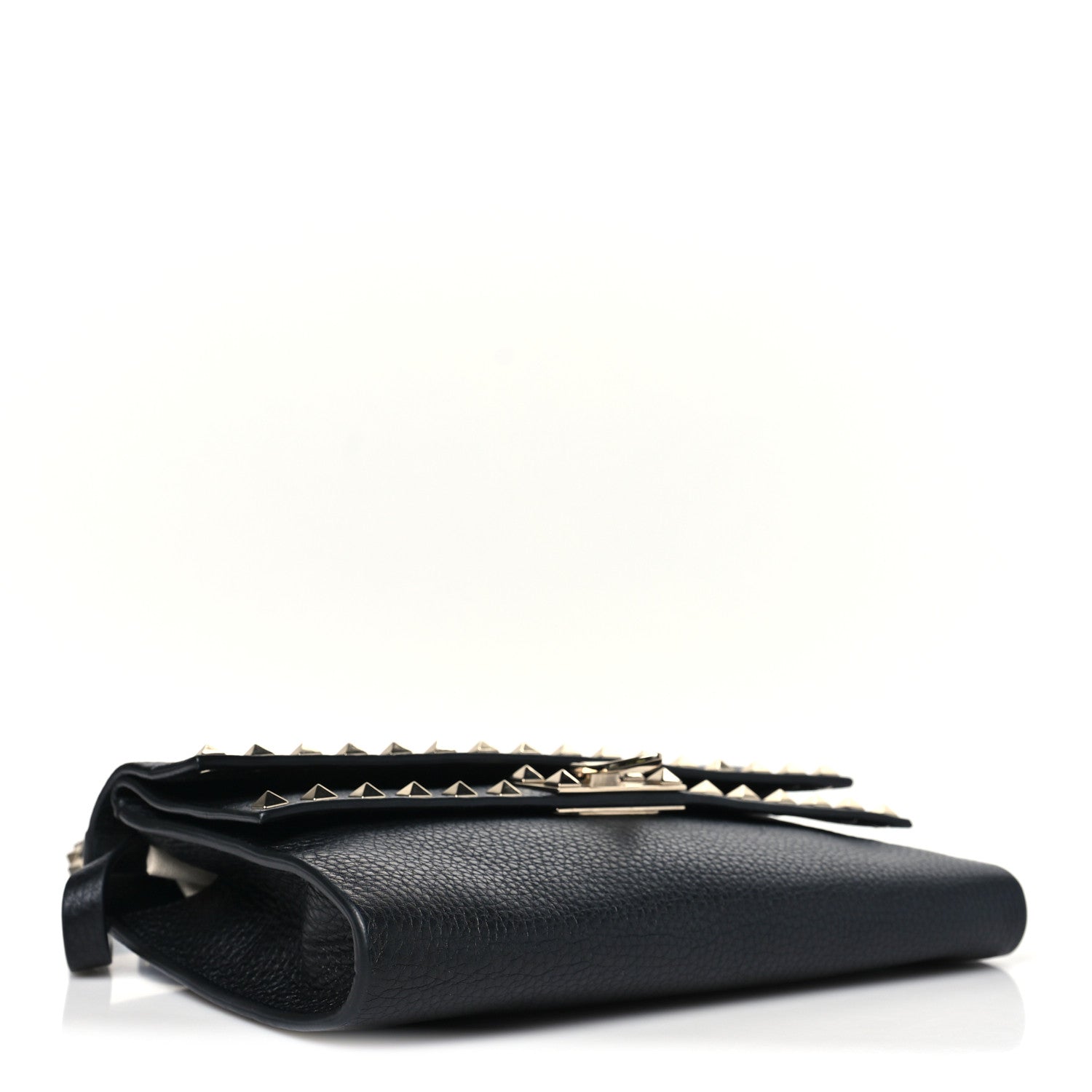 Valentino Garavani Grainy Calfskin Rockstud Double Flap Crossbody Bag Black 4 of 9