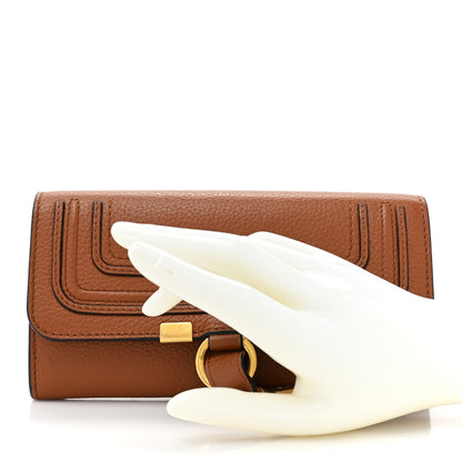 Chloe Calfskin Marcie Continental Flap Wallet Tan 2 of 14