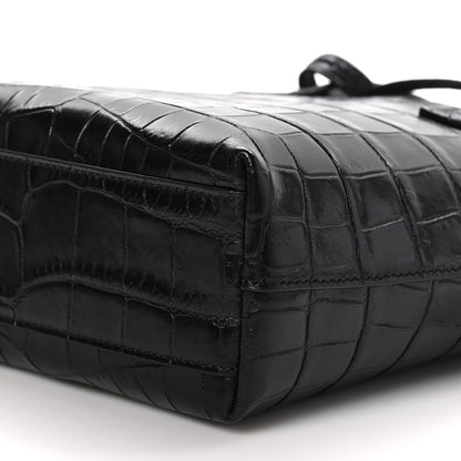 Saint Laurent Calfskin Crocodile Embossed Paris Mini Toy Shopper Tote Black 10 of 10