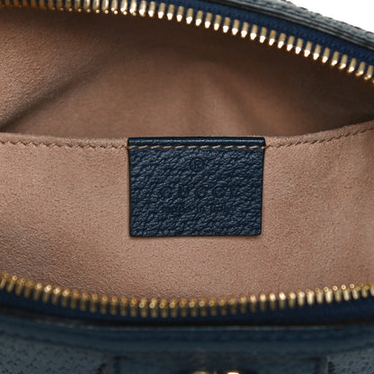 Gucci Textured Dollar Calfskin Web Small Ophidia Dome Shoulder Bag Blue Agata 6 of 13