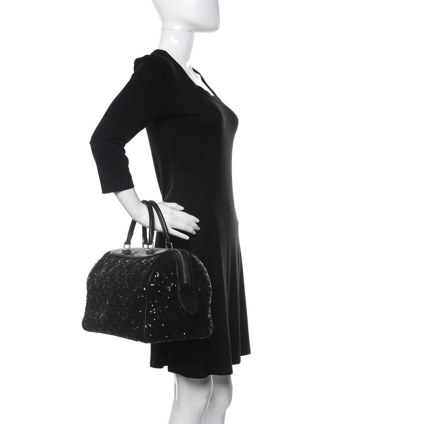 Sequin Monogram Sunshine Express Speedy Black