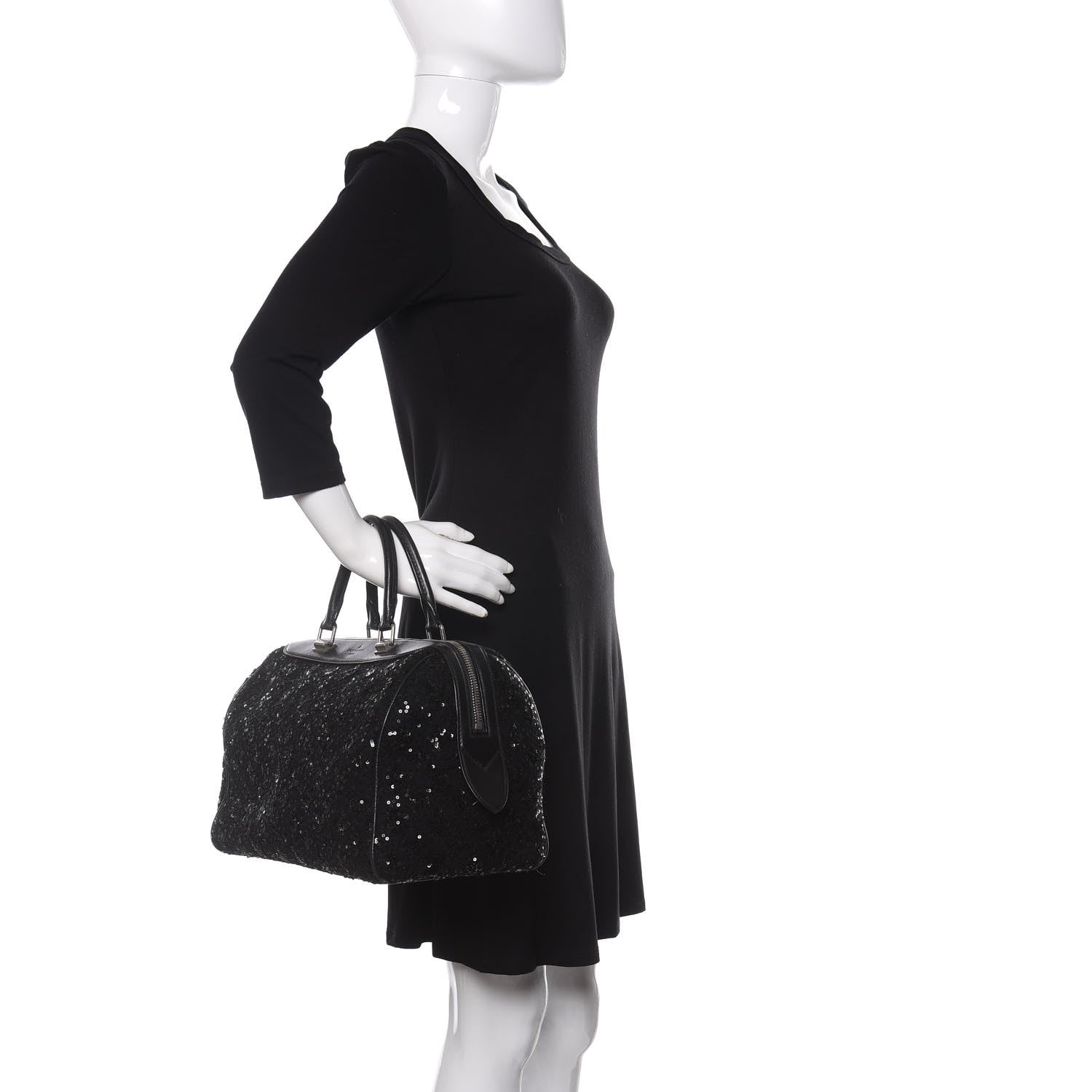 Louis Vuitton Sequin Monogram Sunshine Express Speedy Black 2 of 9
