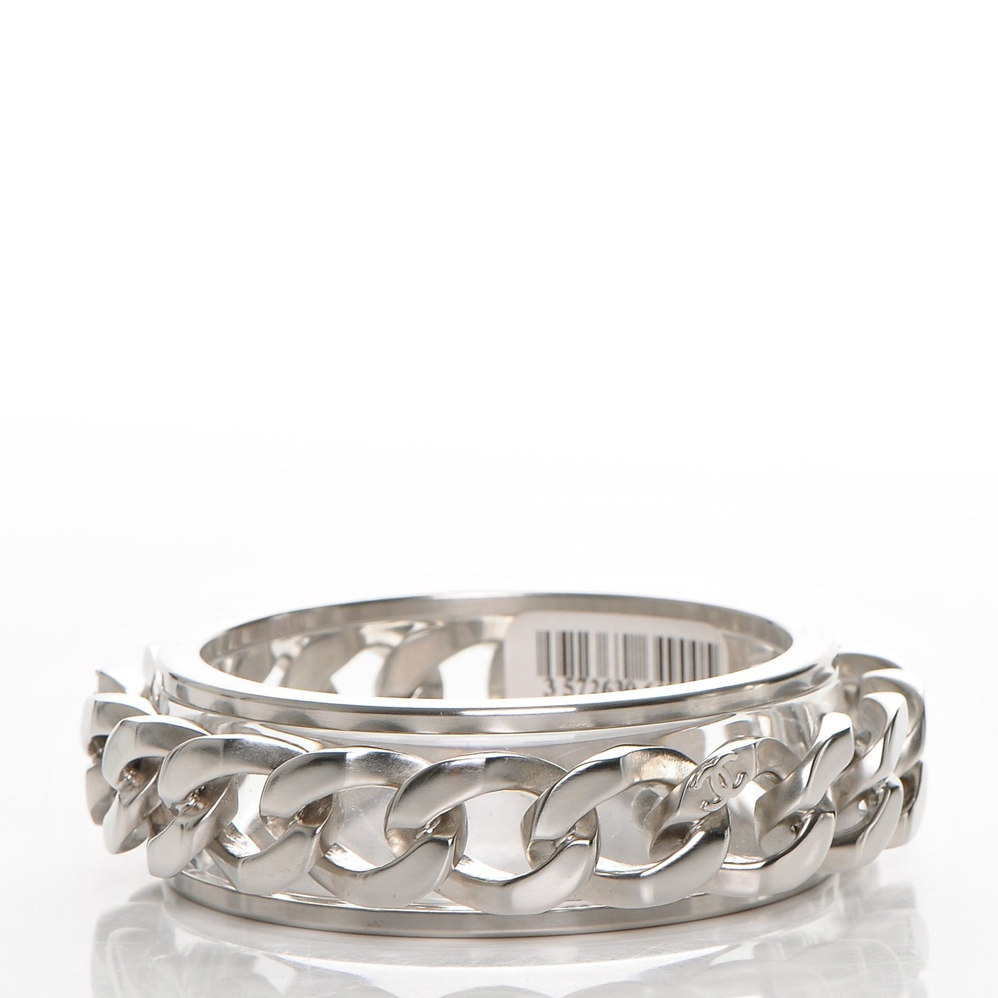 Lucite CC Chain Bangle Silver