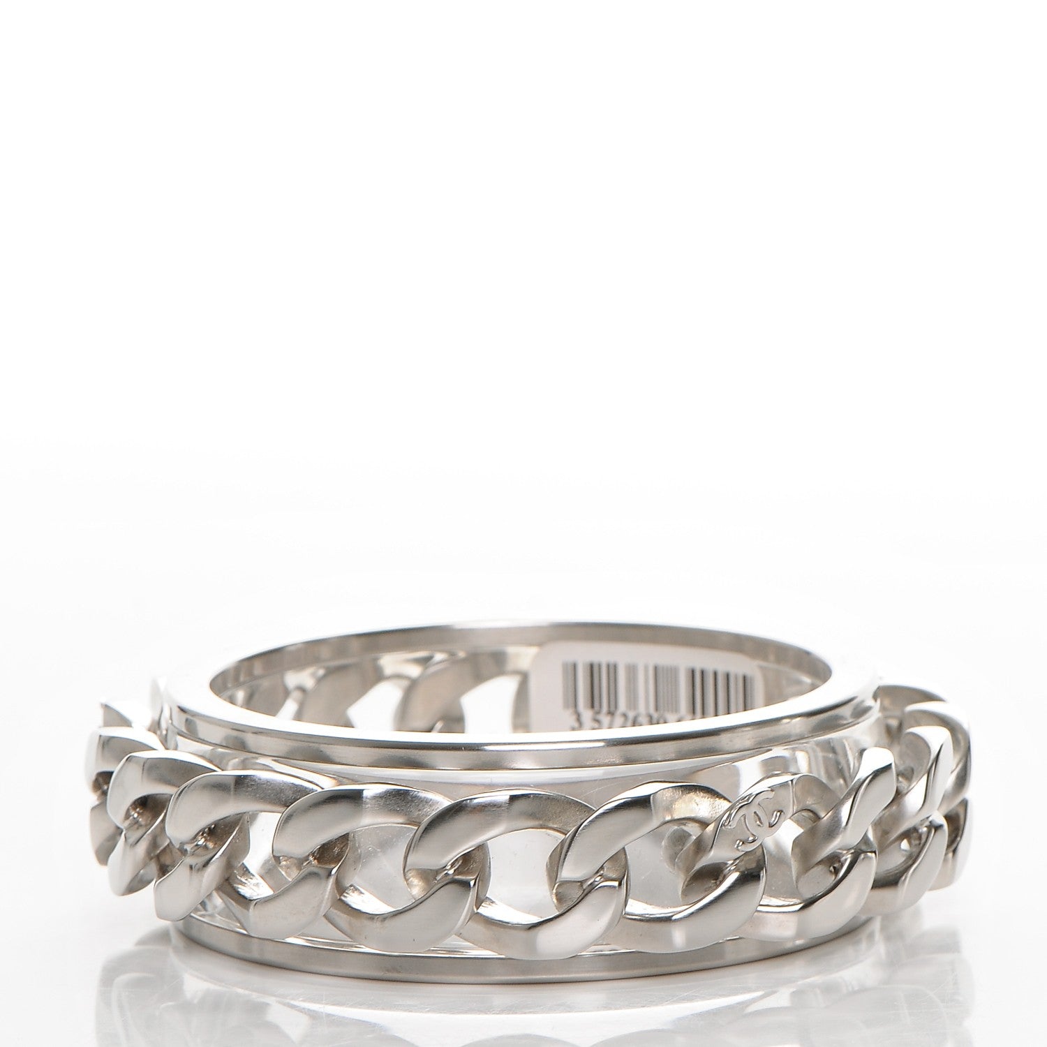 Chanel Lucite CC Chain Bangle Silver 3 of 4