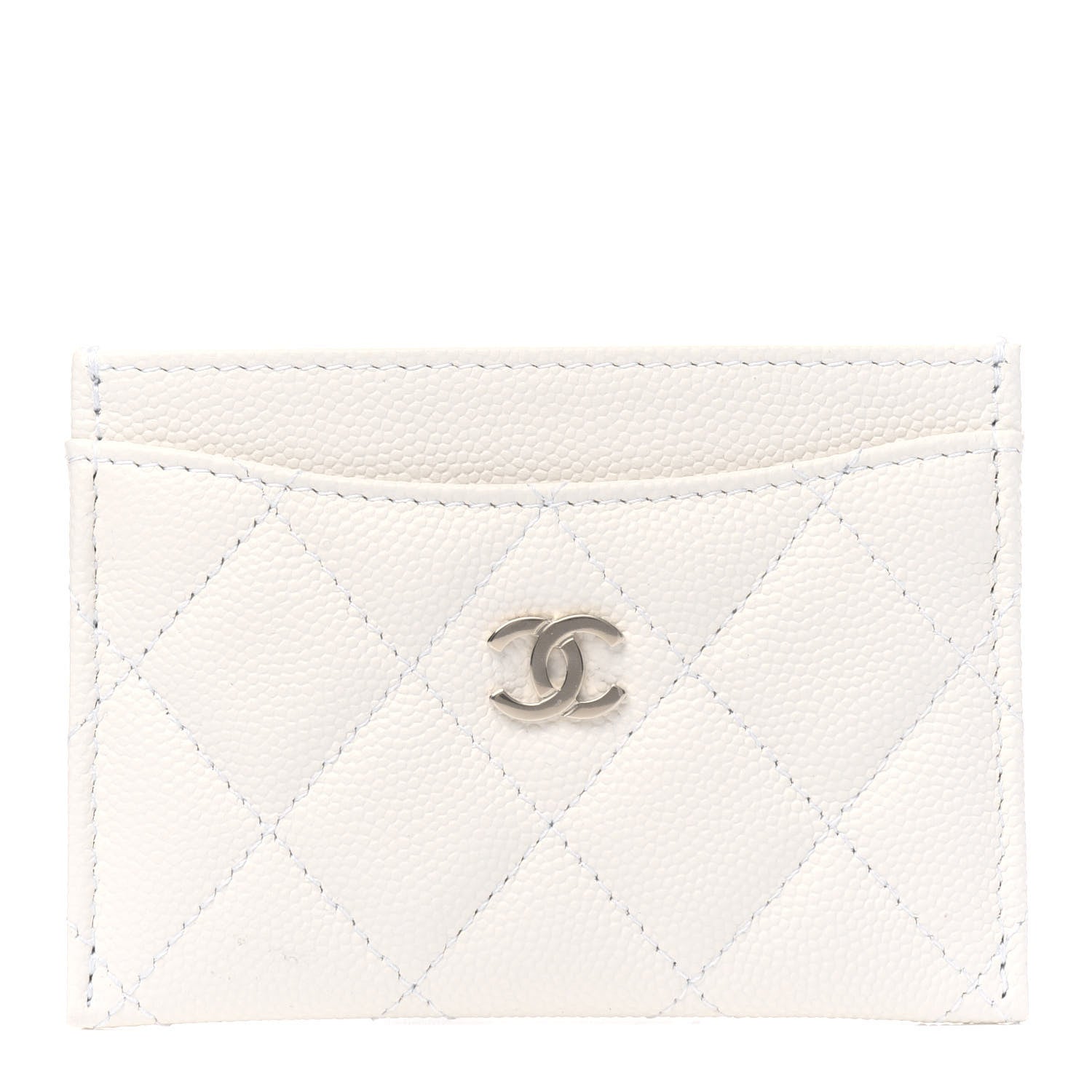 Chanel Caviar Quilted Card Holder White 1 of 3