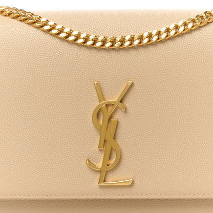 Saint Laurent Grain De Poudre Medium Monogram Kate Satchel Nude Powder 9 of 11