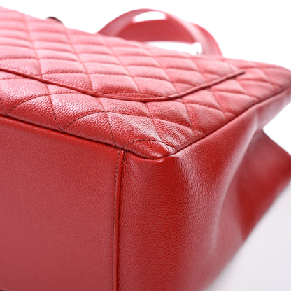 Chanel Caviar Quilted Grand Shopping Tote GST Red 12 of 13