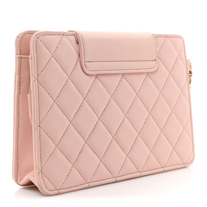 Chanel Lambskin Quilted CC Pouch Wristlet Pink 3 of 14