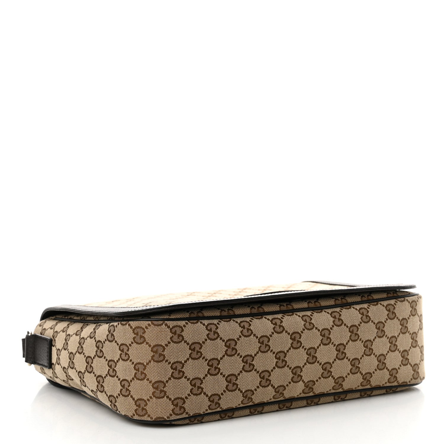 Gucci Monogram Large Flap Messenger Bag Beige Dark Brown 4 of 12