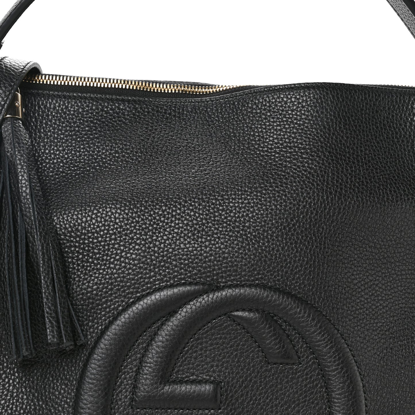 Pebbled Calfskin Large Soho Hobo Black