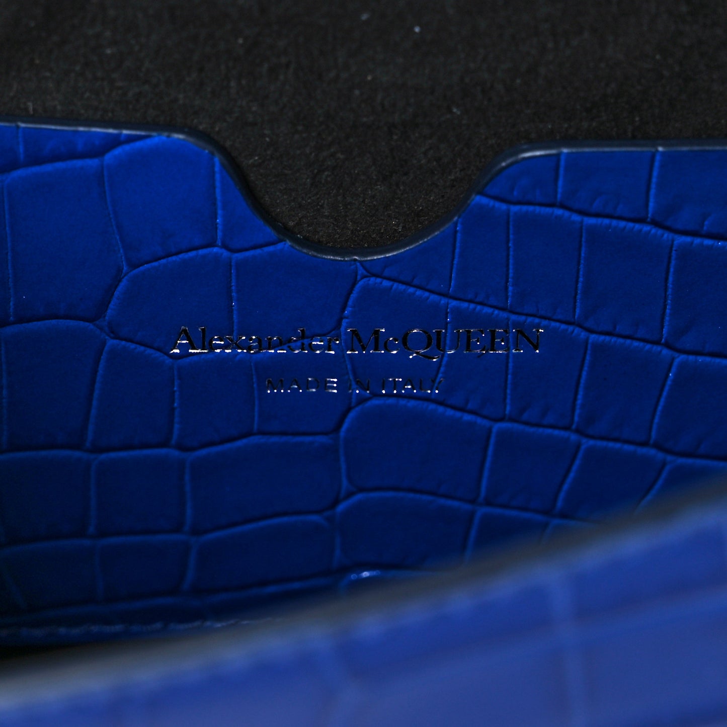 Calfskin Crocodile Embossed Skull Mini Crossbody Bag Deep Lapis Blue