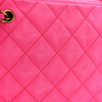 Chanel Canvas Quilted Shoulder Bag Pink 11 of 13